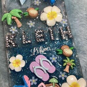 Kleih Glitter Phone Case with Tropical Design